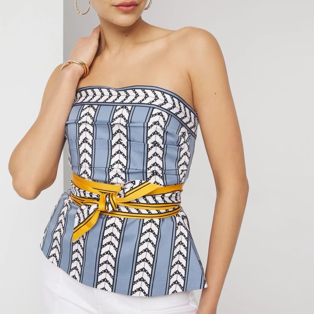 WHBM Tie Waist Bustier Top